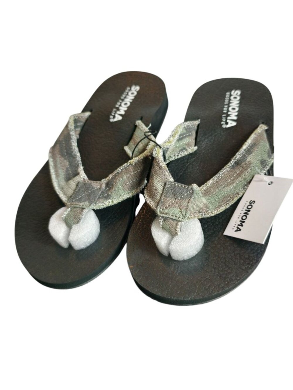 Sonoma Mens 7 Camo Flip-Flops Casual Sandals Rugged Outdoor Summer Toe Post Beac